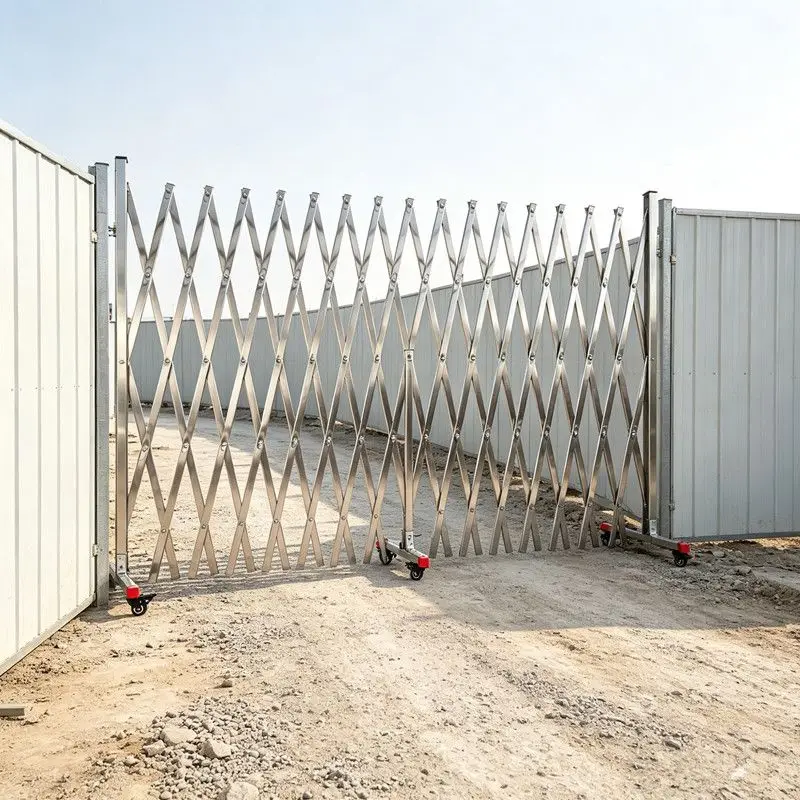 Stainless steel telescopic fence telescopic door isolation school mobile manual safety sliding folding sliding door guardrail
