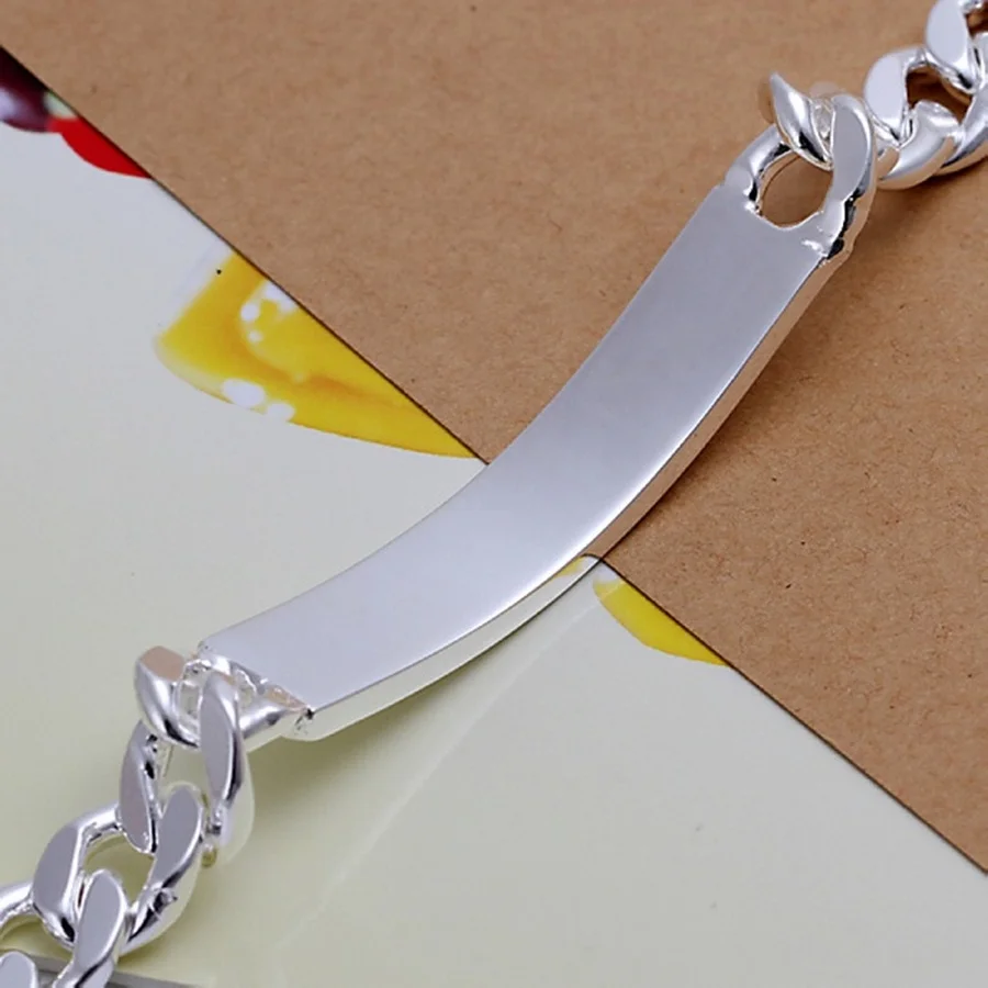 Charm 925 sterling silver design noble pretty 10MM Mens chain Jewelry fashion Geometric Bracelet  factory price