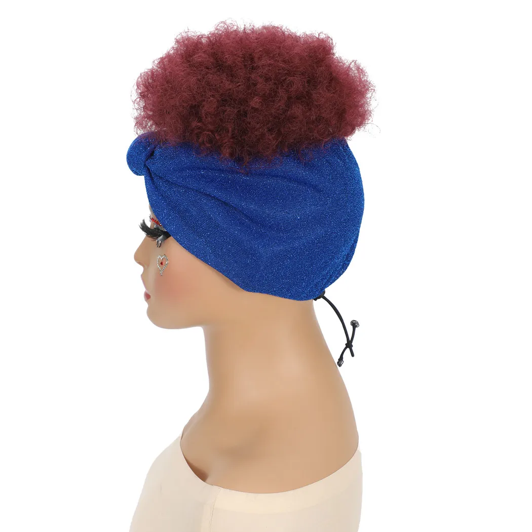 3 قطع الشعر الاصطناعية الأفرو مجعد عقال الباروكات التخليص مبيعات 3 قطع مزيج بيع شعر مستعار اصطناعي قصير للنساء