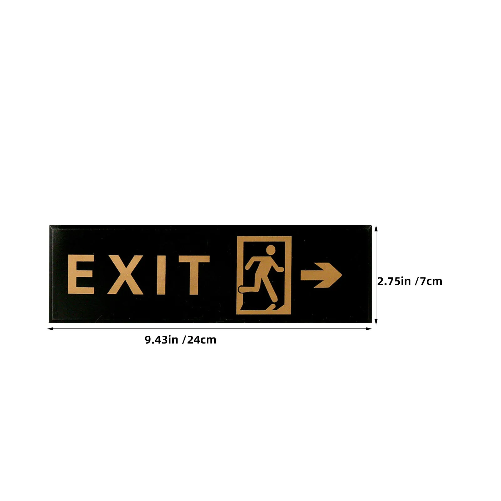 Emergency Exit Sign Sticker Glow Safety Fire Adhesive Halloween Christmas Black Acrylic Sign 5PCS Self Plate Business Office