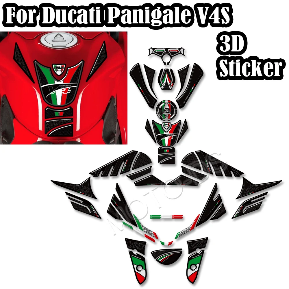 

For Ducati Panigale V4S V4 S 3D Stickers Tank Pad Protector Fairing Fender Sticker Decals 2025