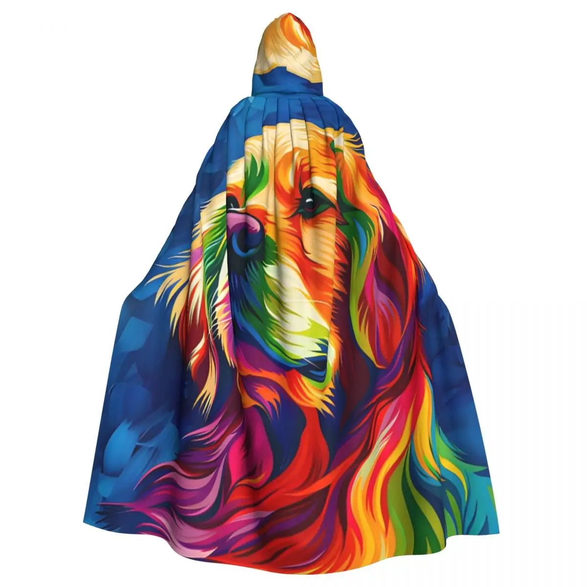 

Gold Retriever Portrait Long Hooded Cloak Witch Medieval Costume Cosplay Cape HalloweenVampire Adult Unisex