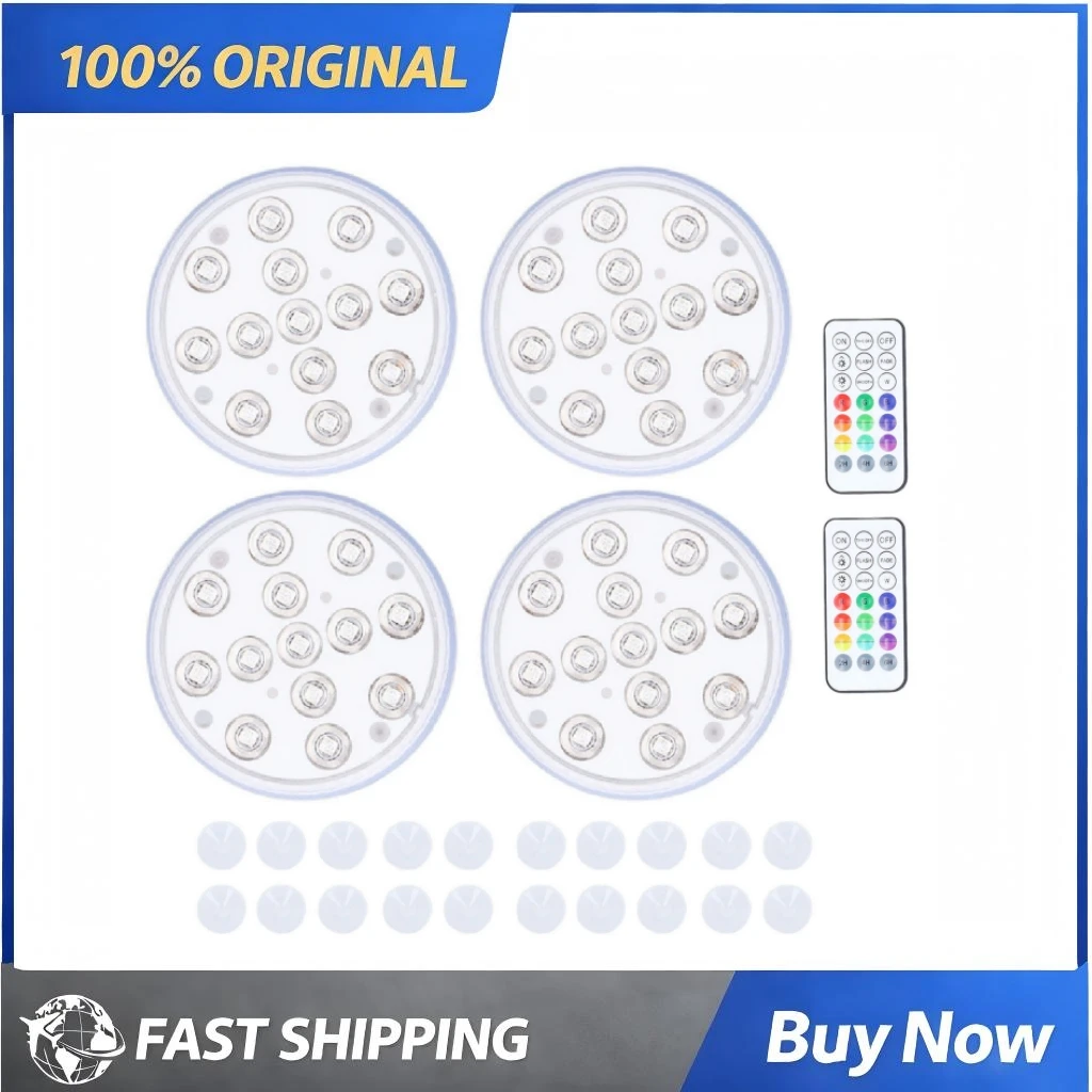 

Суперяркие погружные светодиодные светильники 8,5 см для бассейна, беспроводное радиоуправление, 13 светодиодов, для пруда, фонтана, вазы, декора для вечеринок