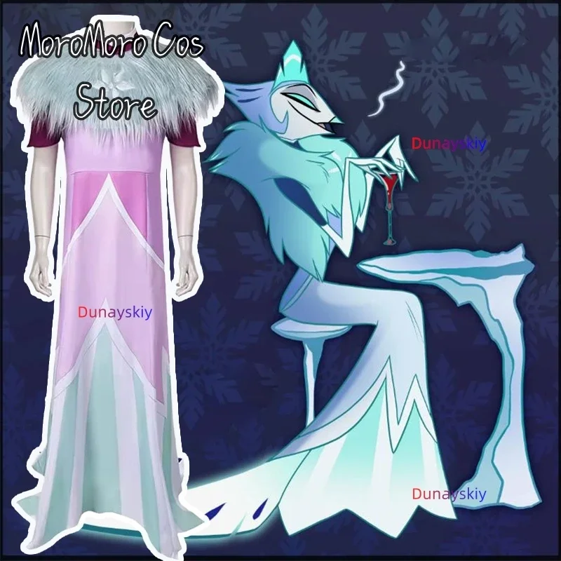 

CosplayCartoon Helluva Cosplay Boss Andrealphus Role-play Costume Long Skirt Fur Shawl Hallowmas Party Uniform Carnival Role Pla
