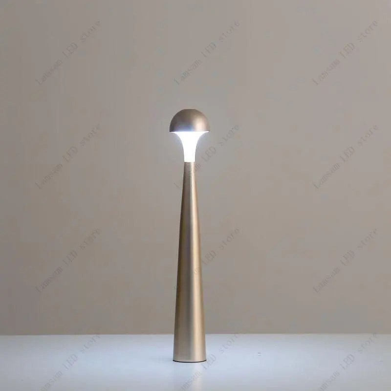 Lampu Jamur Jarum LED Lampu Meja Sensor Sentuh USB Isi Ulang Lampu Malam Tiga Warna Lampu Baca Jamur Enoki Tahan Lama