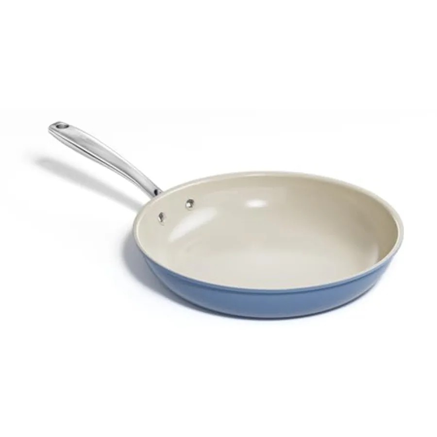 

Сковорода с антипригарным керамическим покрытием, 11 дюймов, для жарки и тушения, с охлаждающей ручкой, подходит для всех типов плит (газ, электричество)