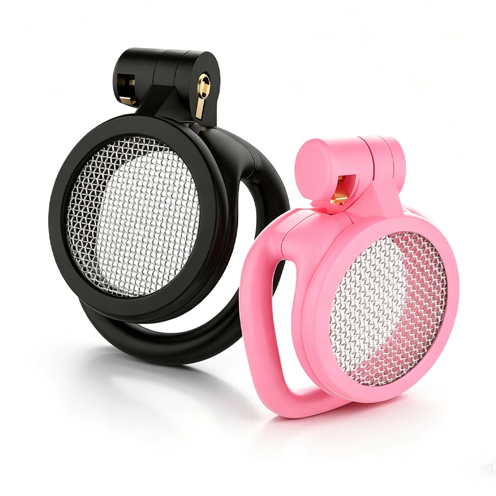 Pink Flat Chastity Lock Sissy Flat Penis CB Lock BDSM Training Escape-Proof Urethral Devices Cock Cage Adult Sex Toy Gay Sexshop