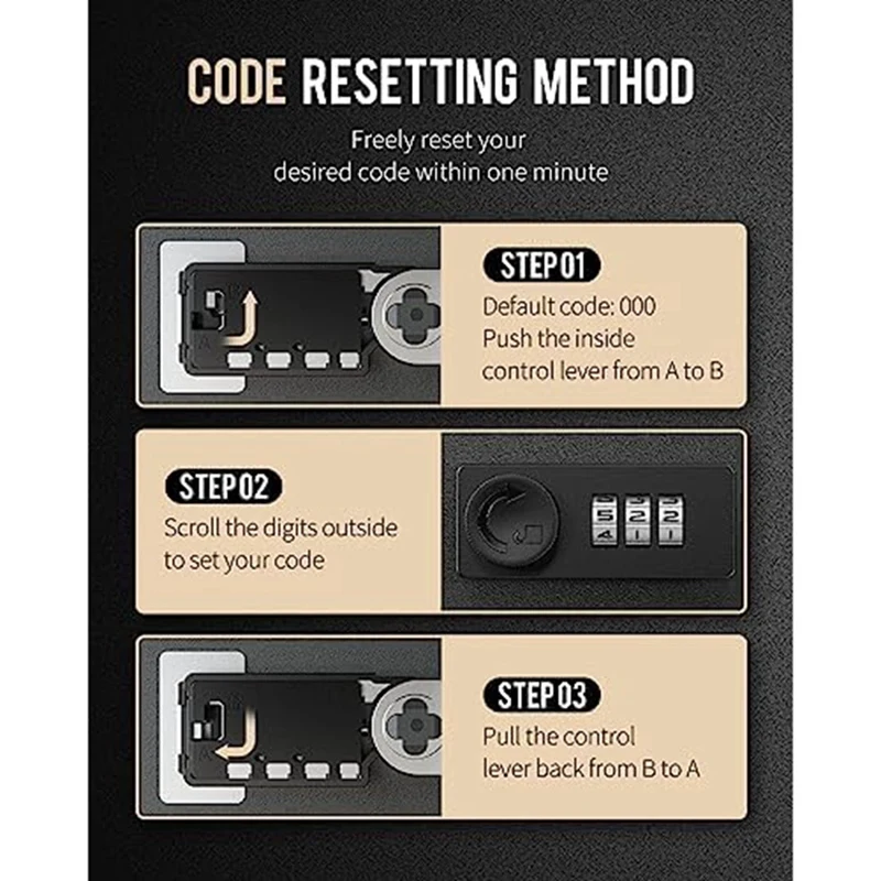 Iron Key Cabinet With Combination Lock Wall-Mounted Key Storage Box With Resettable Combination Black Digital Security Box