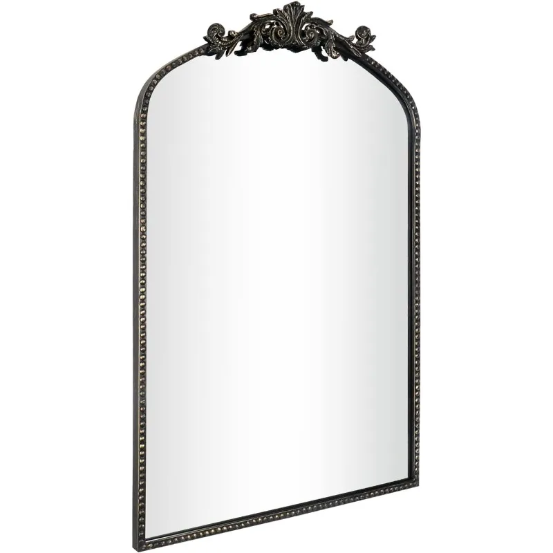 

Antique Black Arch Full Wall Mirror, 24*36" Elegant Rectangle Vintage Mirror with Ornate Frame, Baroque Inspired Home Decor for