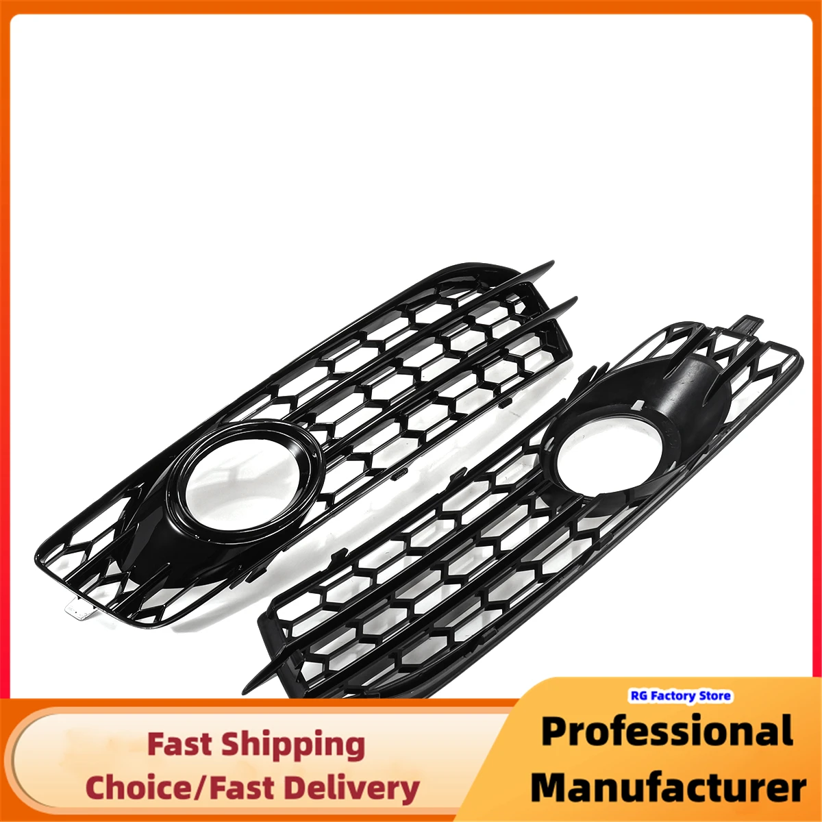 For Audi A3 8P S-Line 2009-2012 Front Bumper Fog Light Grille 1Pair Honeycomb Mesh Fog Lamp Racing Grill Cover