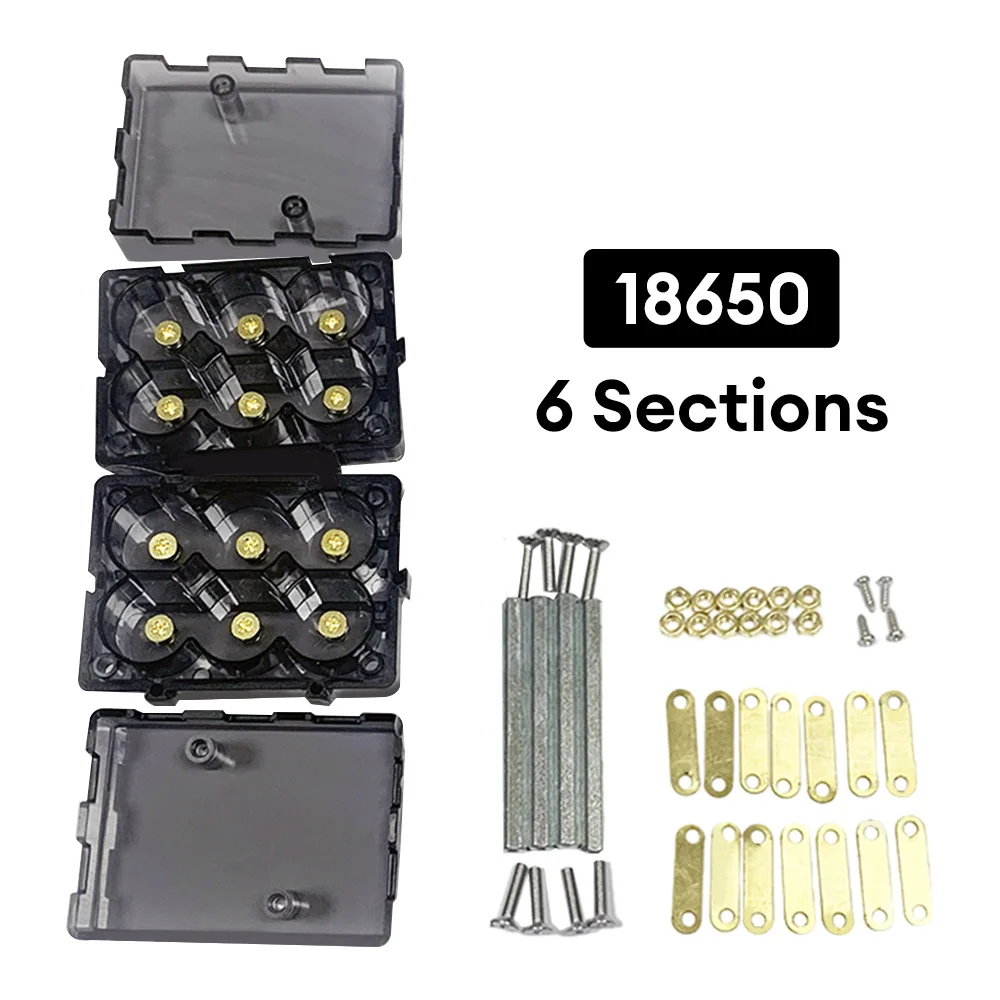 DIY Energy Storage Kit 18650 21700 Battery Holder Case Box Bracket Slot PC Plastic Material Support 6P 8P Splicable No Soldering