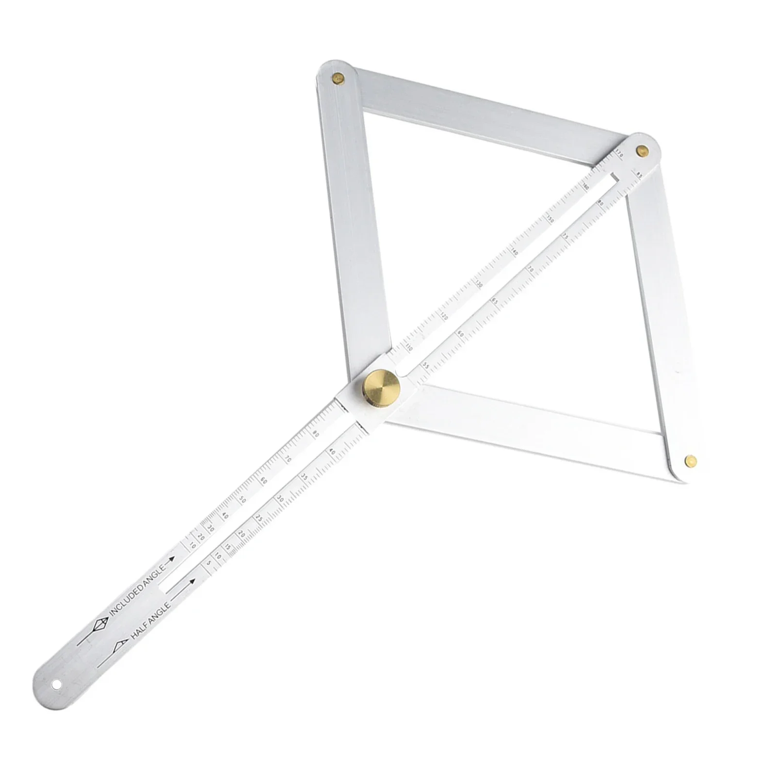 Protractor Square Protractor Silver Stainless Steel 1 Pc 17.1cm Gauge Multi-Angle Corner Angle Finder Foldable