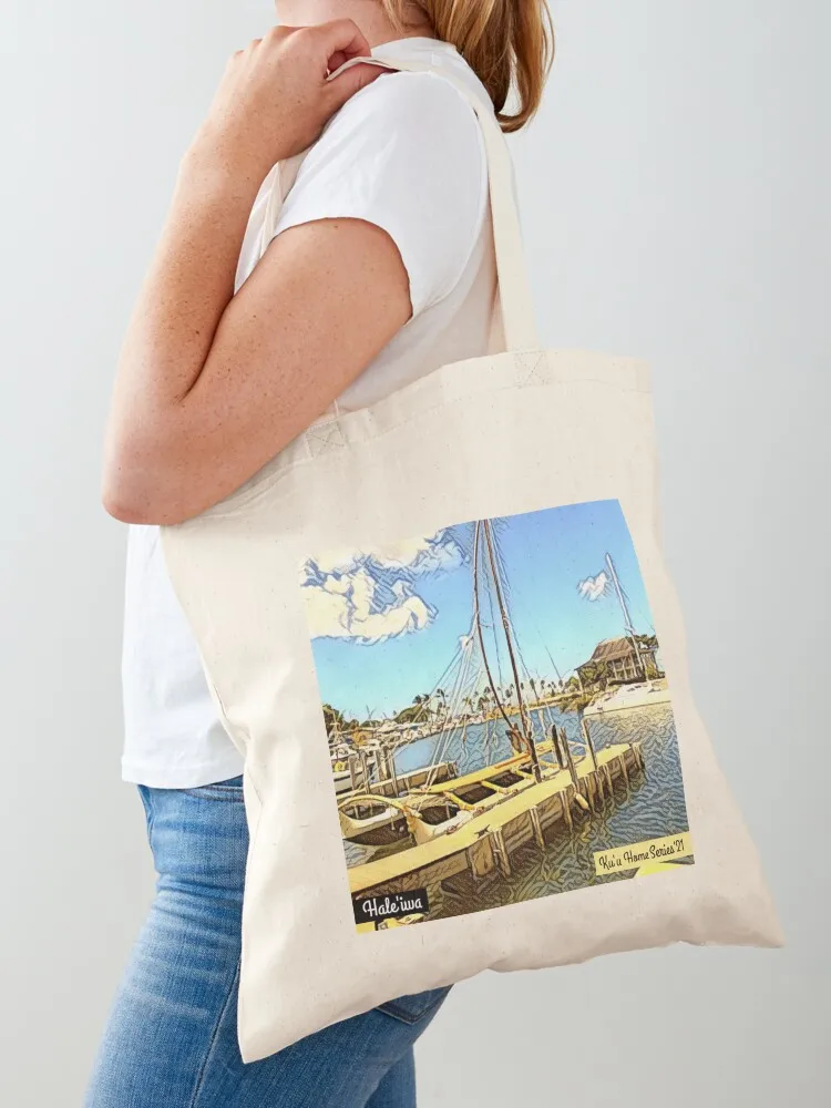 

Ku'u Home Series: Hale'iwa Boat Harbor Tote Bag custom canvas bag Women's shopping bag Canvas stote bags woman 2025
