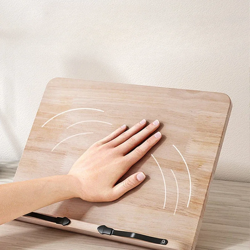 Adjustable Reading Stand Student Book Wooden Book Computer Tablet Stand Textbook Book Holder for Reading Protable Desktop