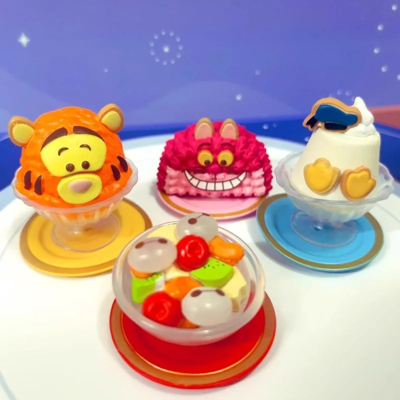 Original Disney Donald Duck Yummy Gashapon Kawaii Tigger Dessert Miniature Anime Figurine Cute Action Figure Capsule Toys Gift