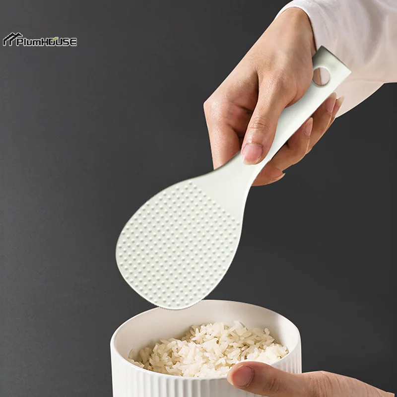 Rice Scoop Stand-up Non-stick Rice Spoon Plastic Rice Cooker Spoon Rice Shovel Cooking Spoon Ladle Convenient Kitchen Utensils