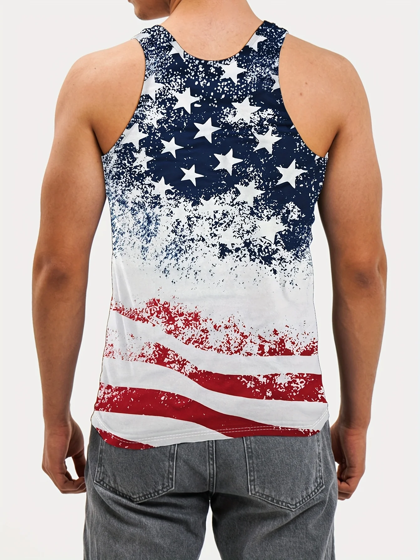 Hotsell Quick Dry Breathable Sleeveless Tank Tops Men Vivid Eagle Art Print Regular Fit Gym Workout Outdoor Sports Casual Vests