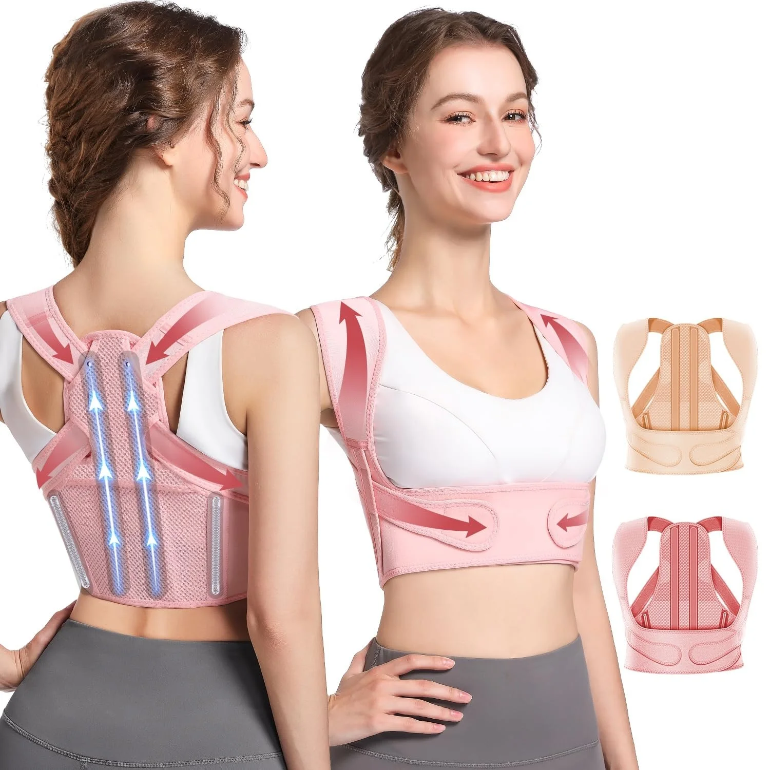 

Back Brace Posture Corrector for Women and Men, Shoulder Straightener, Adjustable Lightweight Upper Back Brace for Neck Shoulder