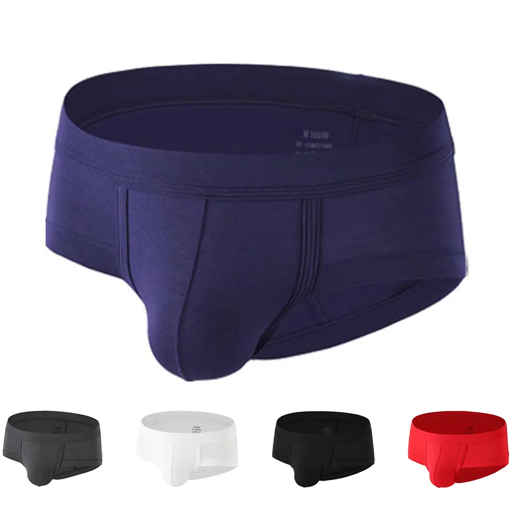 

Gray Men Modal Briefs Low Waist Lingerie Low Waist Underwear Elastic Waist High Stretch Modal Fabric Nightwear Solid Color