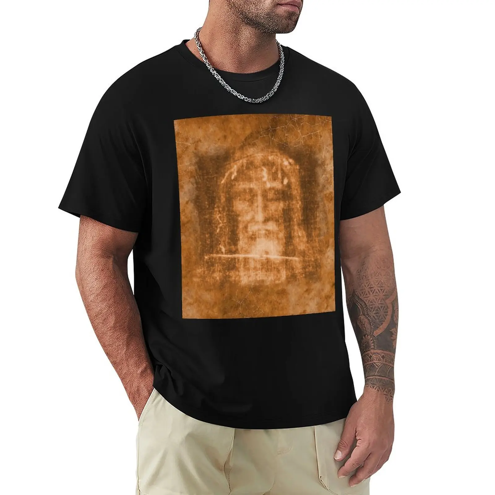 The Shroud of Turin Holy Face Crucifix Cross Jesus Passion 101 OA T-Shirt Oversized t-shirt tees mens workout shirts