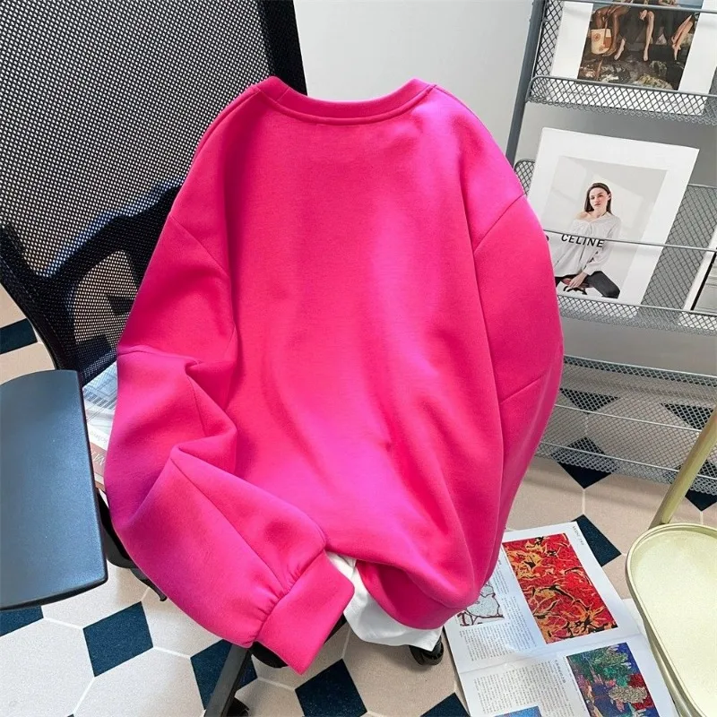 2024 New Spring Korean Sweet Blouse Fake Two Piece Sweatshirt Women's Long Sleeved Loose Outwear Versatile Pullover Trendy Tops