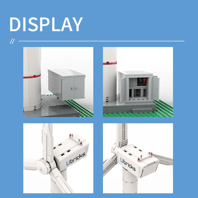Ubricks E2002 توربينات الرياح آلة قابلة للفصل نموذج الهندسة رفع اللبنات الطوب مجموعات لعب الكبار هدايا عيد الميلاد #5