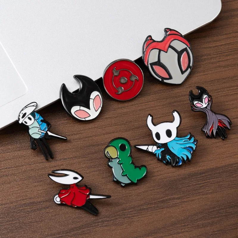 

Game Hollow Knight Enamel Pins for Men Women Clothing Hat Backpack Brooch Cute Caterpillar Bone Nail Sovenior Badge Gift