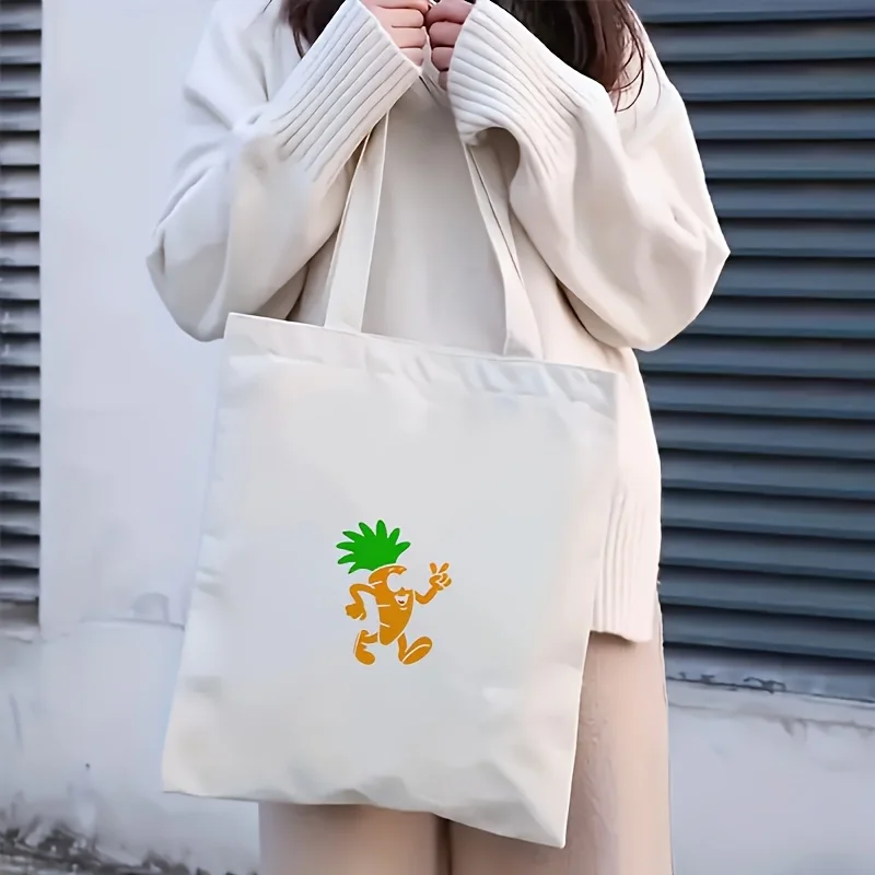 Creative Pineapple Print Handbag: a Stylish, Minimalist Tote Bag And Shopping Bag. Practical for Everyday Use, Commuting, Shoppi