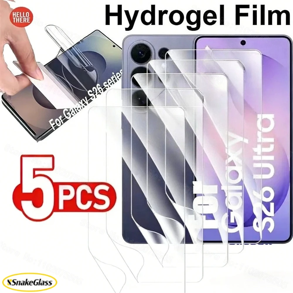 5Pieces Full Cover Hydrogel Film For Samsung S26 Ultra S26 Plus S25 FE A36 A56 5G A16 A26 A17 A55 A35 Not Glass Screen Protector