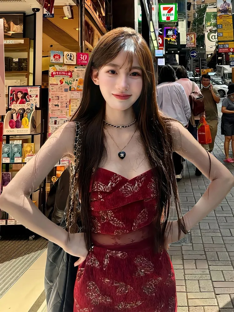 Floral Print Bustier Dr Women's Bodycon ort Skirt Slimming Spring Summer Dr French Sle Wrap Waist Hard Soft Polyester