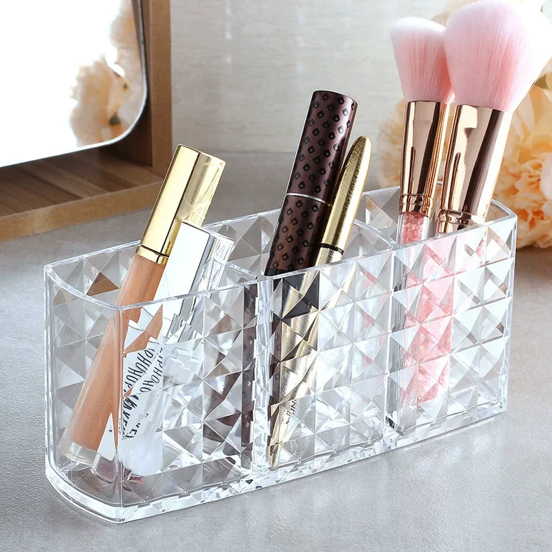 

1-piece Diamond Patterned Mirror Cabinet Storage Box, Bathroom, Bathroom, Cosmetics, Lipstick Storage Rack