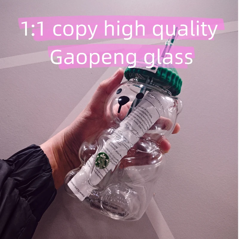 

1:1 North American Coffee Cup Bear Straw Cup Hat Bear Cup Cartoon Cup Best-Selling Gift Starbuck Coffee Cup