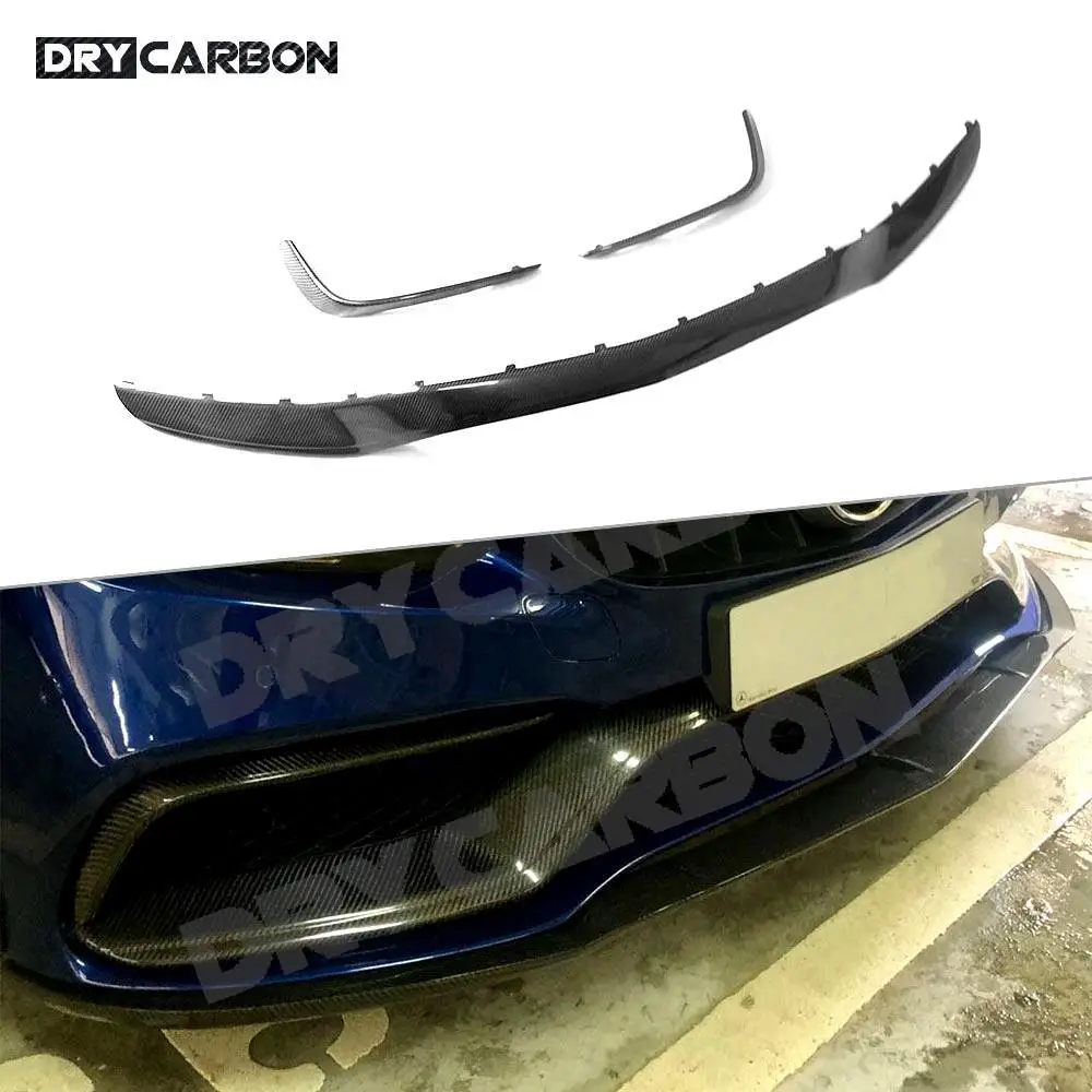 

Carbon Fiber Front Bumper Lip Spoiler Canards FRP Body Kits for Mercedes Benz C Class W205 C63 AMG S C180 C200 C260 2015-2019