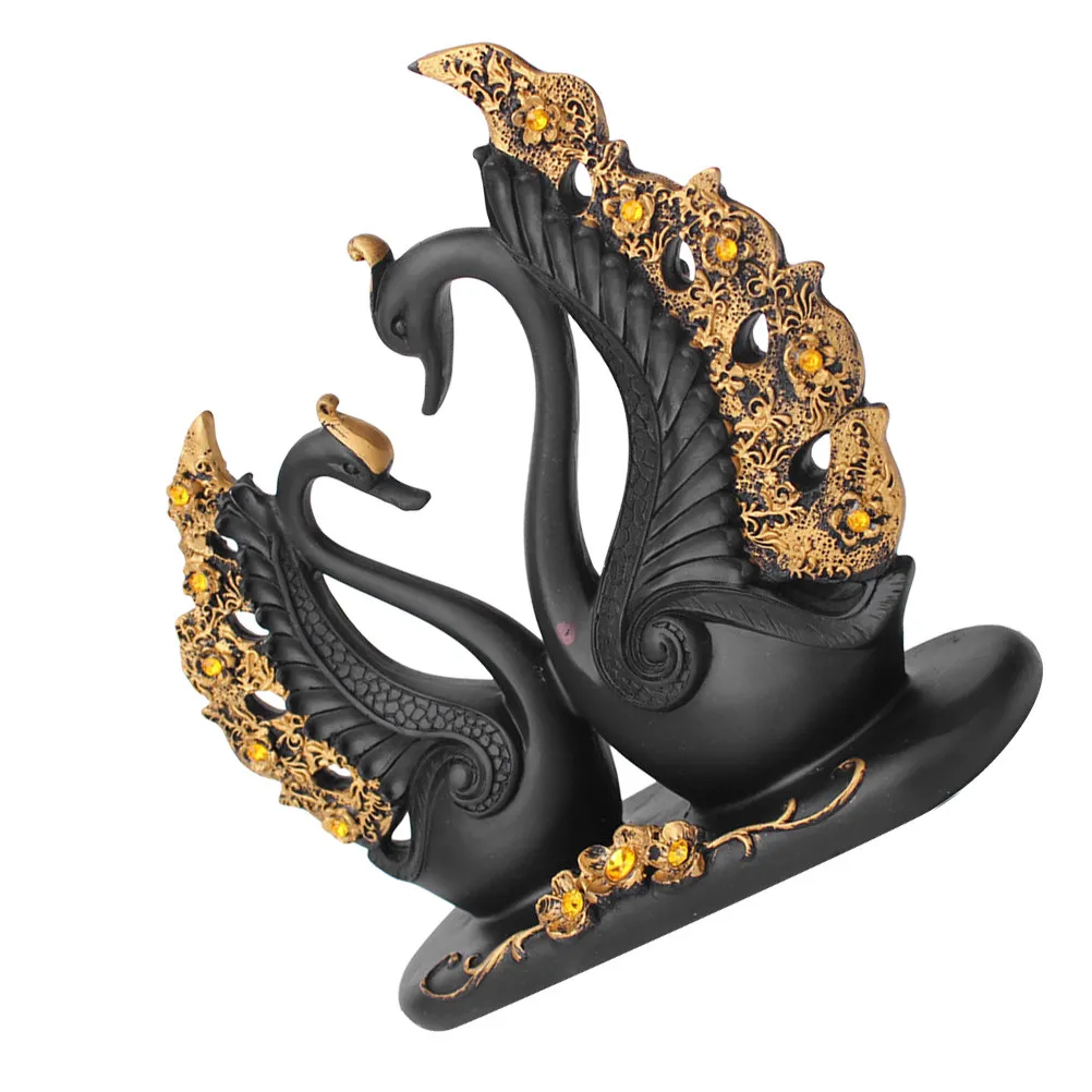 

Маленькая парная статуэтка лебедей для сада, креативное украшение из смолы, очаровательный декор для двора, лебеди для дома, улицы, праздничный подарок