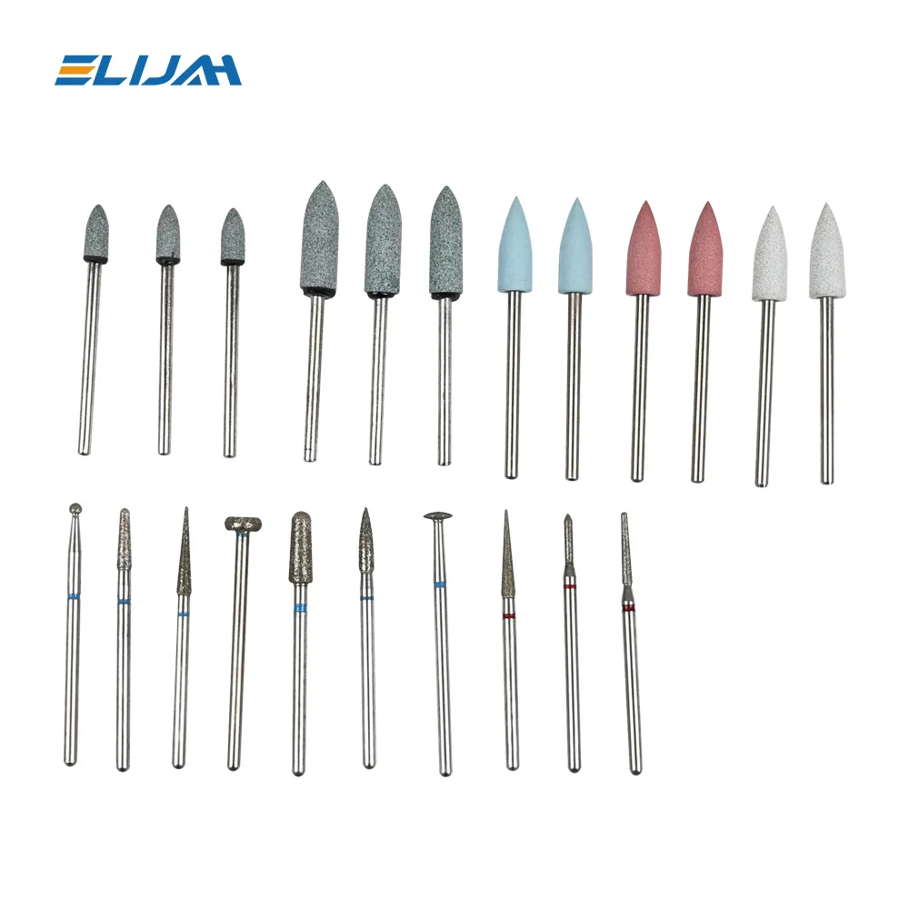 SYJH 35Pcs/Set Dental Lab Polishing HP Kit Ceramic Porcelain Grinding Dentist Tool Diamond Burs Brush Material