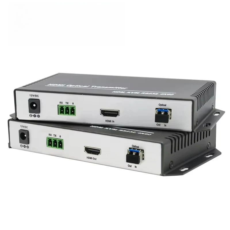 10KM 4K60Hz HDMI Optical Fiber Extender LC Keyboard Mouse OEM ODM KVM HDMI to Fiber Optic Extender