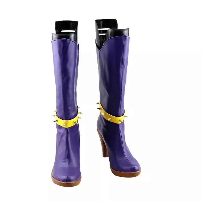 Anime Equestria Girls Adagio Dazzle Cosplay Costume Shoes Handmade Purple Faux Leather Boots