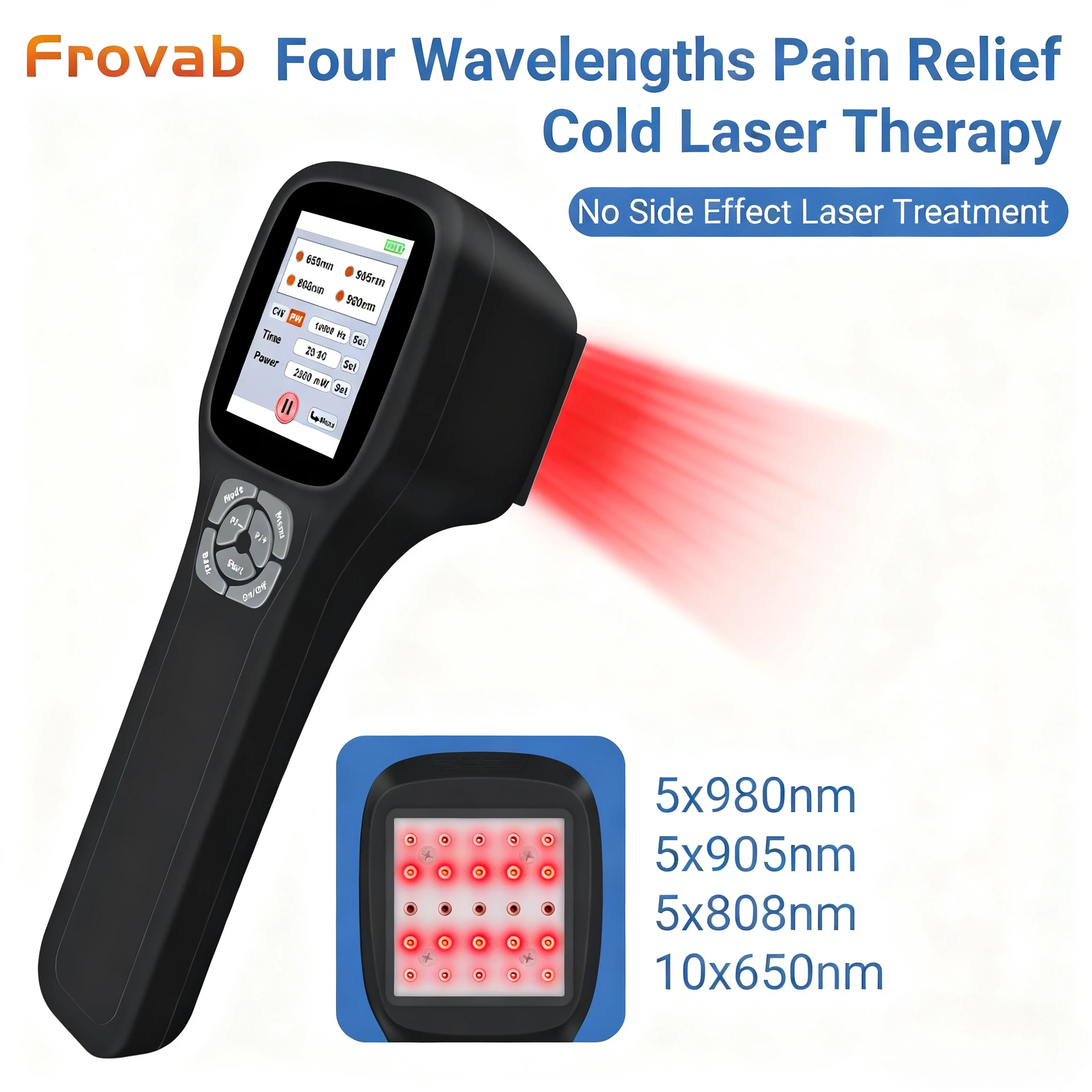 

Frovab Non-invasive Red & Infrared Light Physiotherapy Device 2500mW 25 Diodes Cold Laser Therapy for Arthritis Pain Relief