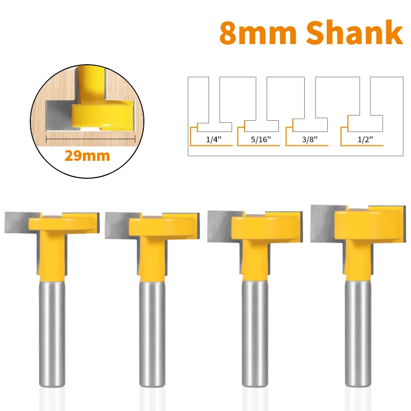 1PC 8MM Shank 29MM Bevel Sloting Bit Router Bit Woodworking Milling Cutter For Wood Bit Wood Cutters Face Mill End Mill