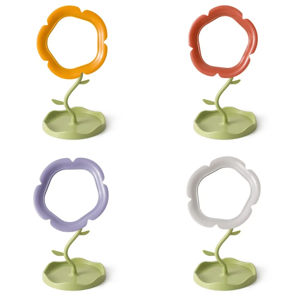 

Cute Sunflower Shaped Dressing Mirror Detachable Classic Desktop Makeup Mirror Single Side 360 Degree Rotation Table Mirror
