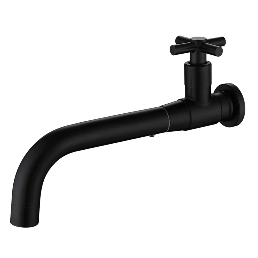 Sleek and Stylish Wall Mount Faucet for Kitchen Sink with Outdoor Garden Spout Perfect for a Serene Bathroom Environment