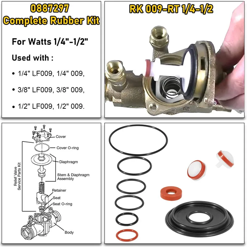 0887297 Complete Rubber Kit For Watts 1/4