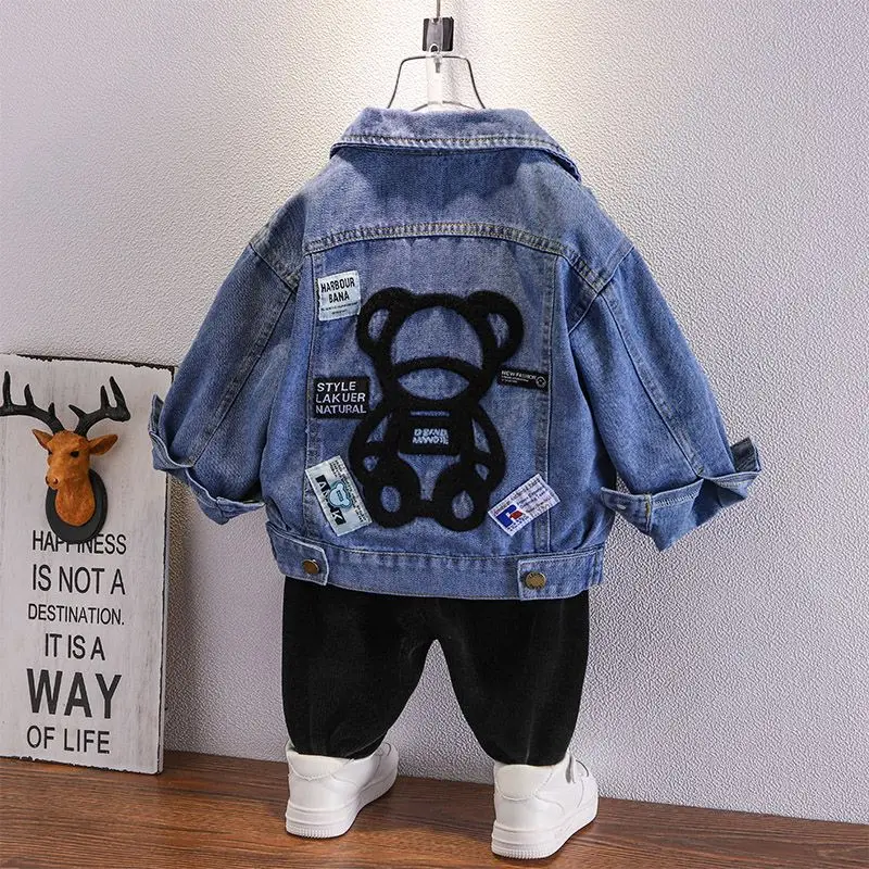 Children's denim jacket Spring and Autumn new fashion boys' Korean version casual jacket baby top image 6