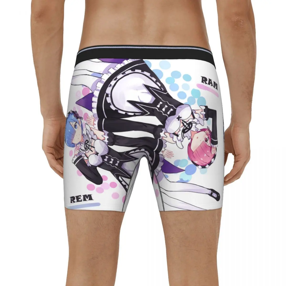 Ram And Rem Re Zero Subaru Natsuki Anime Underpants Breathbale Panties Anime Male Underwear Print Shorts Boxer Briefs