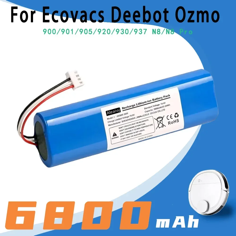 

‌Ecovacs Deebot Replacement Battery 6800mAh 14.4V Li-ion | Compatible with Ozmo 900/901/905/920/930/937/N8/N8 Pro Robot Vacuums