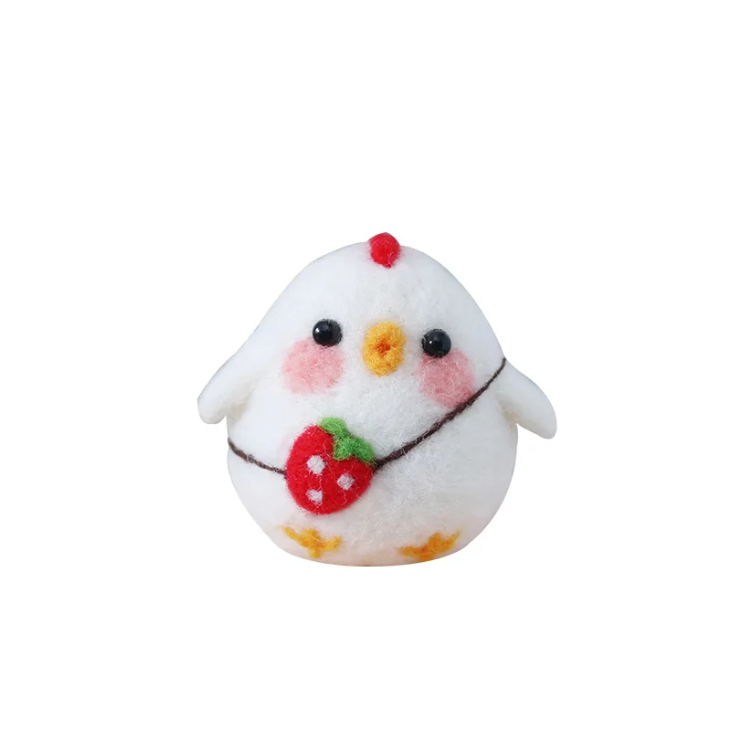 No Finsh Cute Chick Wool Needle Felt Craft Handwork DIY Kit For Student Class Relax Pressure Needle Animal Kit For Beginner 2022