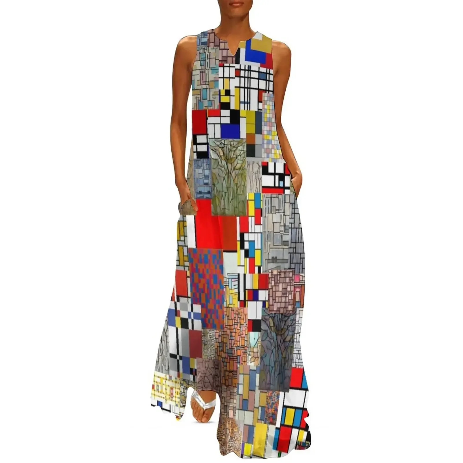 

Piet Mondrian Long Dress Dresses luxury evening dress woman for wedding ladies dresses for special occasion