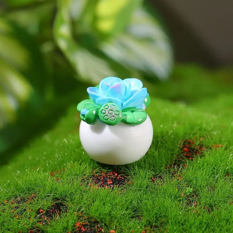High Imitation  Simulation Potted Plants Not Easy Get Dusty Resin Mini Plant Model Simulation Flower