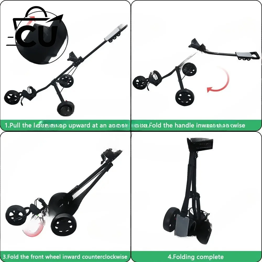 Golf Chartered Car Portable Foldable Three-Wheeled Aluminum Alloy Trolley Course Trolley Trolley