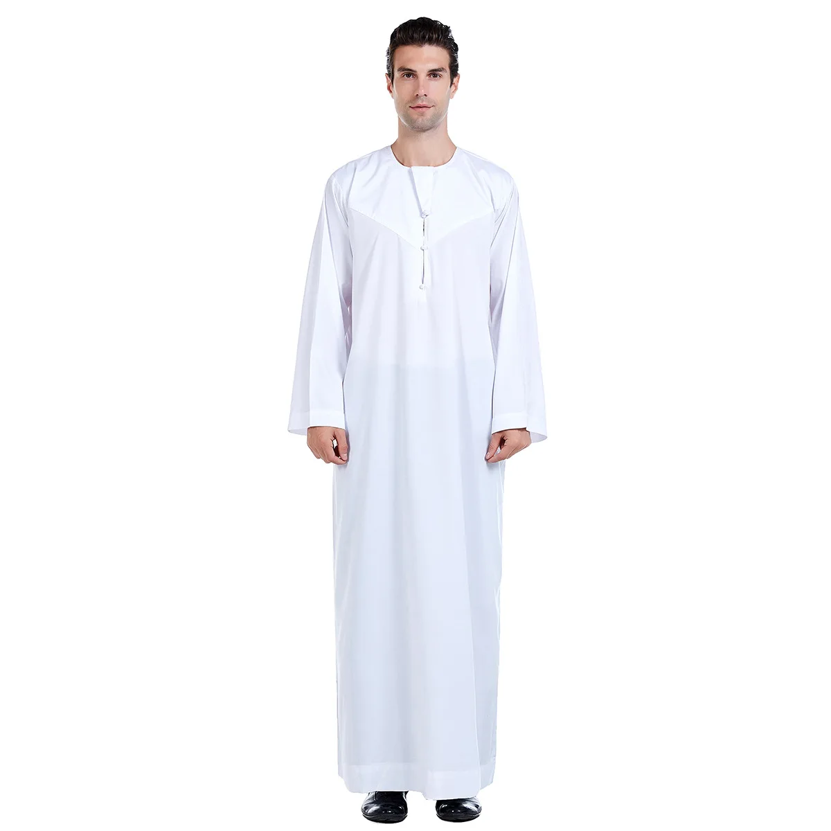 Muslim Fashion Men Jubba Thobes Arabic Pakistan Dubai Kaftan Abaya Robes Islamic Clothing Saudi Arabia Black Long Blouse Dress